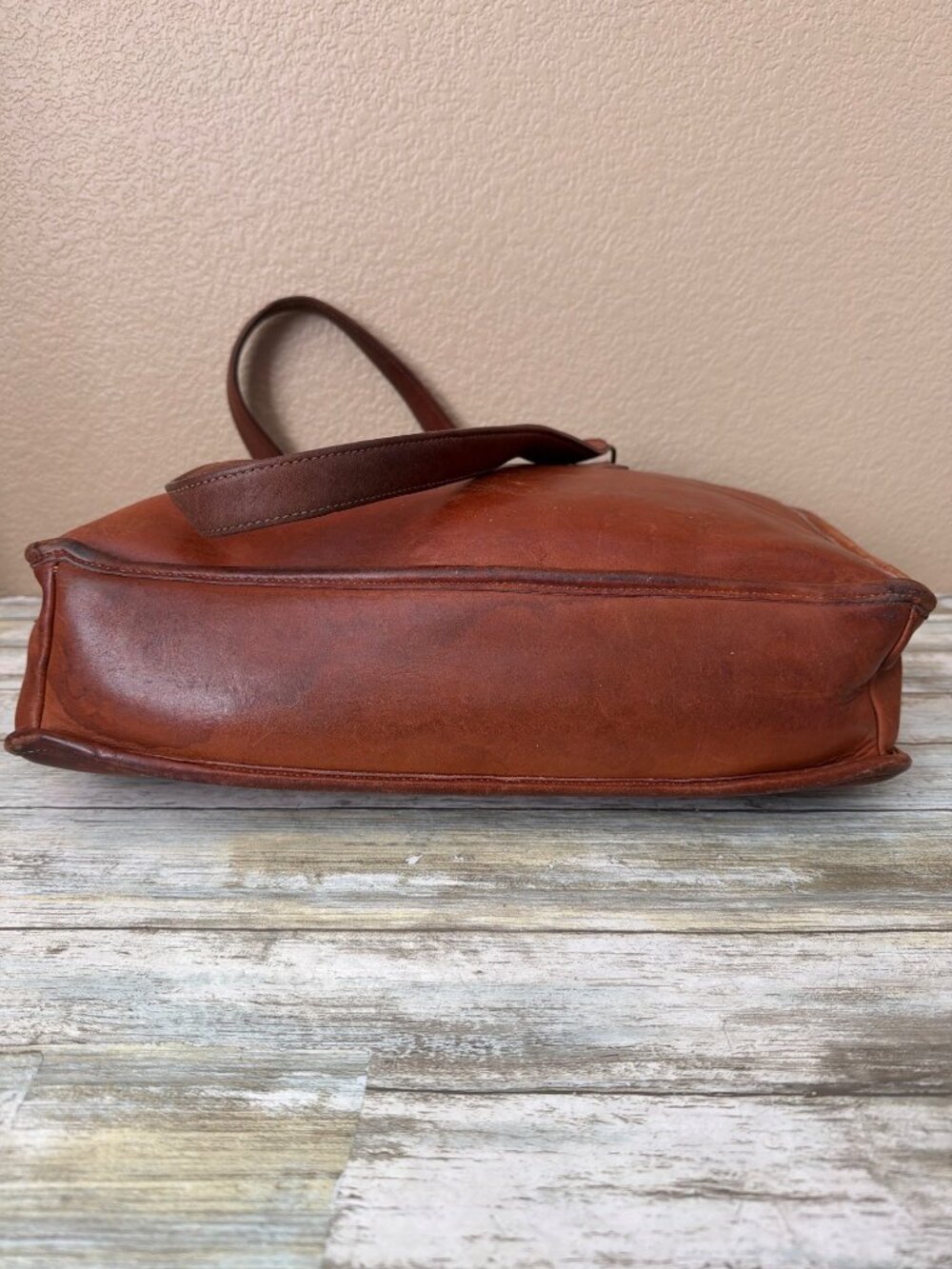 1970/80s Coach Glove Tanned British Tan Marketing Tote Bag NYC 399-0645 w/FLAWS - Picture 6 of 15